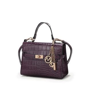 MKF Naomi Vegan Crocodile Leather Satchel By Mia K - Purple