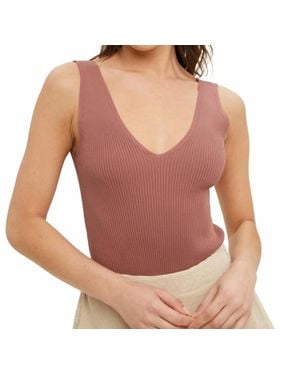 Wishlist Ribbed Knit Sleeveless Bodysuit - Multicolor