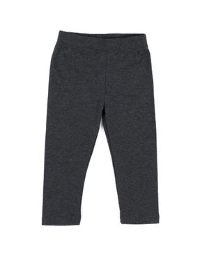 Leveret Solid Color Cotton Spandex Girls Leggings - Gray