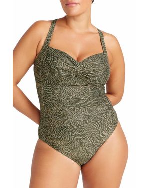 Artesands Onda Perspective Botticelli One Piece Swimsuit - Green