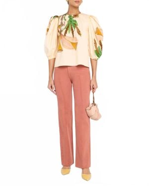 Ulla Johnson Ravena Puff Sleeve Top - Red