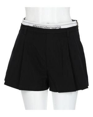 Alexander Wang Tailored Pleated Elastic Waist Shorts - Black