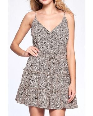 Crescent Ripa Leopard Mini Dress - Gray