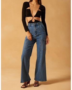 Misha Bea Cut Out Bodysuit - Blue