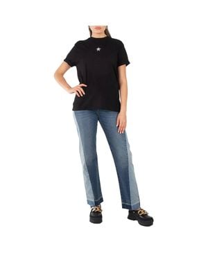 Stella McCartney Star Embellished Cotton T-Shirt, Brand Size 34 (Us Size 0) - Blue