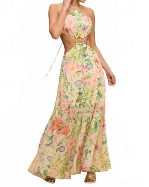 Luxxel Botanical Ring Maxi Dress - Yellow