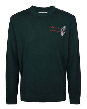 MC2 Saint Barth Expensive Watch Embroidered Knit Sweater - Green