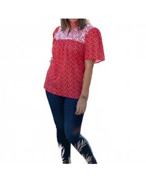Layerz Clothing Honey Short Sleeve Top - Red