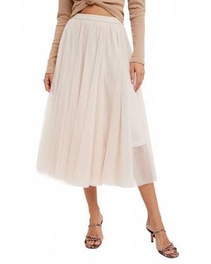 Bluivy Tulle Midi Skirt - Natural