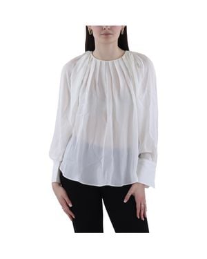 A.L.C. Ruched Silk Blouse - Gray
