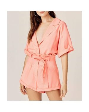 For Love & Lemons Millie Romper - Pink