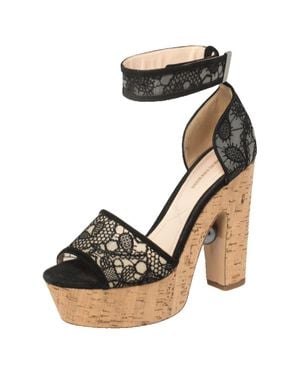 Nicholas Kirkwood Lace Maya Pearl Platform Ankle Strap Sandals - Black
