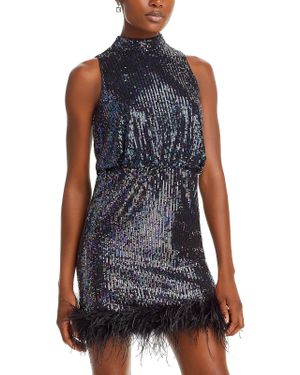 Eliza j feather cocktail dress outlet