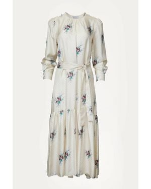 Black Iris The Iris Floral-print Silk Maxi Dress - White