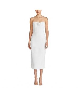 ML Monique Lhuillier Leonor Crepe Midi Dress - White