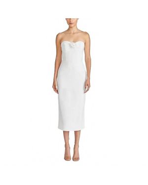 ML Monique Lhuillier Leonor Crepe Midi Dress - White