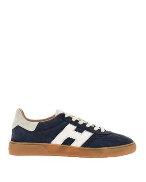 Hogan Suede Sneakers With Contrasting Logo - Blue