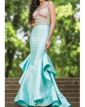 Jovani Long Formal Mermaid Prom Dress - Green