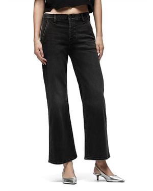 Hudson Jeans Rosie Trouser High Rise Wide Leg Ankle Jeans - Black