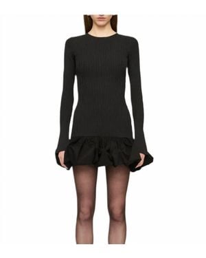 Clea Cosette Knit Mini Dress - Black