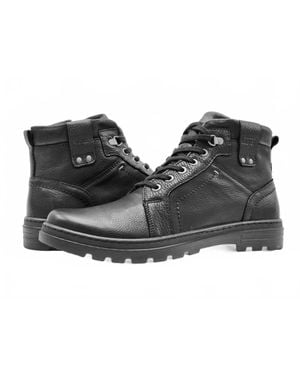 KCR Group Utility Wool-Lined Leather Boots - Black