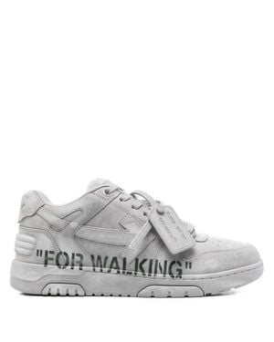 Off-White c/o Virgil Abloh Chunky Sole Sneakers With Mixed Material Design - Gray