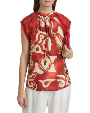 Maria Cher Alvarado Keyla Abstract Top - Red