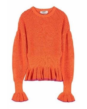 MSGM Contemporary Knit Sweater - Orange