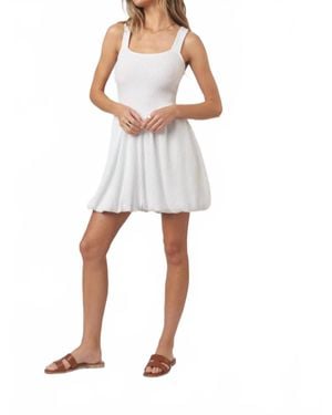 Project Social T Femme Fatale Rib Bubble Dress - White
