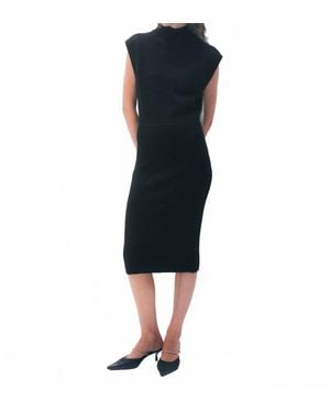White + Warren Cashmere Sleeveless Midi Dress - Black