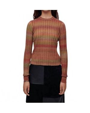 RE/DONE Poor Boy Rib Slim Pullover - Brown