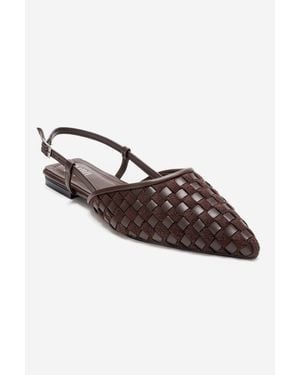 Prologue Shoes Chanda Pointed Toe Woven Sandal - Brown