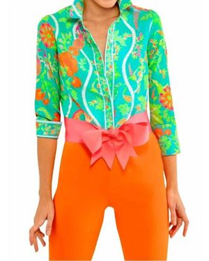Gretchen Scott Jungle Symphony Boyfriend Shirt - Yellow