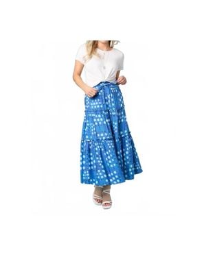 Coco + Carmen Verbena Dot Print Tiered Skirt - Blue