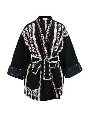MONOKI Jane Embroidery Kimono - Black