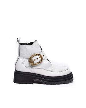 Kurt Geiger Patent Ankle Boots - White