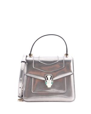 BVLGARI Serpenti Top Handle Bag Patent - Gray