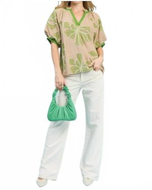 Umgee Alani V- Neck Top - Green