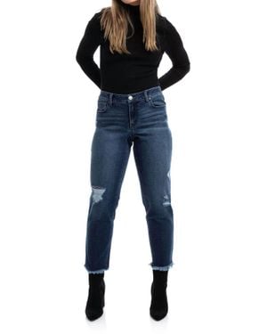 1822 Denim Eco Mid-Rise Slim Girlfriend Jeans - Blue