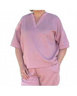 Southern Grace Eva Collection V-Neck Top - Pink