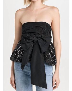 LoveShackFancy Jardena Top - Black