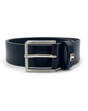 BOSS Ther Flag Leather Belt - Blue