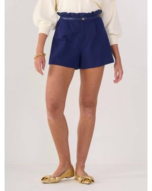 Emily Mccarthy Stretch Ponte Shorts - Blue