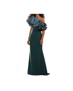 Eliza J One Shoulder Maxi Dress - Green