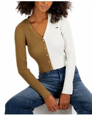 Tommy Hilfiger V Neck Pullover Sweater Cardigan - Blue