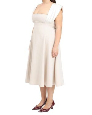 SANTAS Flared Dress - White