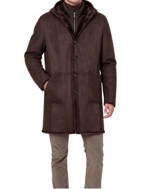 Moorer Mid Length Coat - Brown