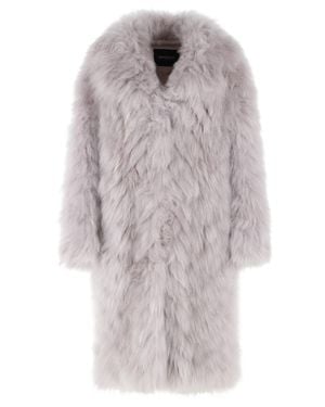 Simonetta Ravizza Yori' 'Cloud' Cashmere Goat Fur Coat - Gray