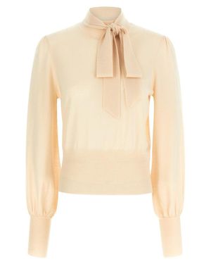 Zimmermann 'Pussybow' Sweater - Natural
