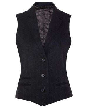 Oliver Tweed Tweed 1920S Herringbone Waistcoat - Black